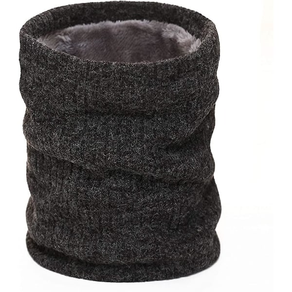 Unisex vinterhalsvärmare,stickad halsduk Tjock vintercirkelscarf thermal halsduk