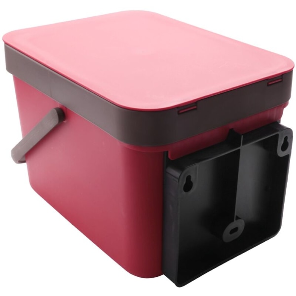 Køkken hængende skraldespande Simple overdækkede ensfarvede skraldespande Bærbare vægmonterede skraldespande Container-Red-S