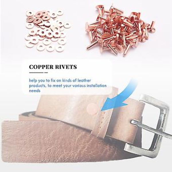 50 Set Kopparnitar Och Brickor, Läderbälten Plånböcker, Kopparnitar i Läder, Läder DIY Hantverk S