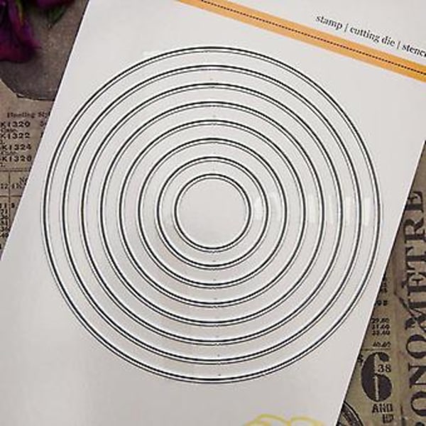 Metallinen pyöreä stanssi sapluunat korttien valmistukseen DIY scrapbooking kohokuviointi paperikorttien koristelu