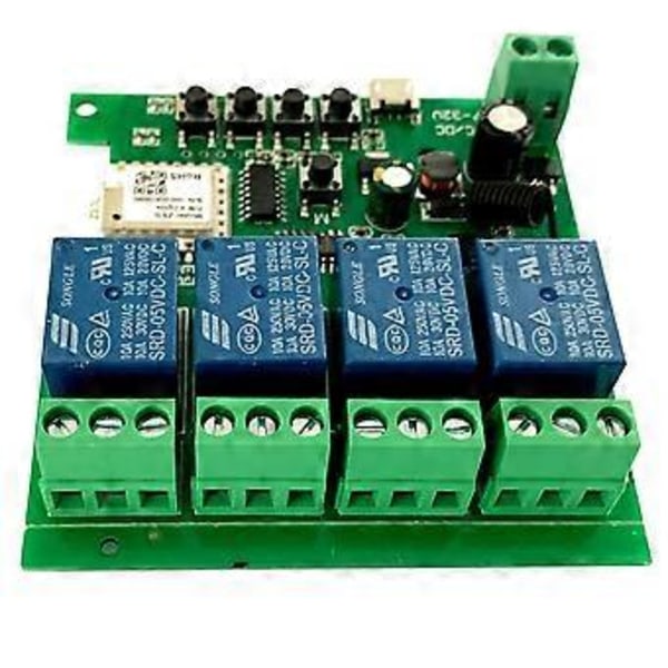 Zigbee Tuya Smart 4CH Relämodul DC5V 7-32V RF433Mhz Fjärrkontroll Ljusbrytare Fungerar med Alexa Home