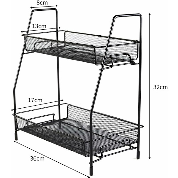Krydderihylde 2 lag Metal Krydderihylde Stor Vertikal Krydderihylde