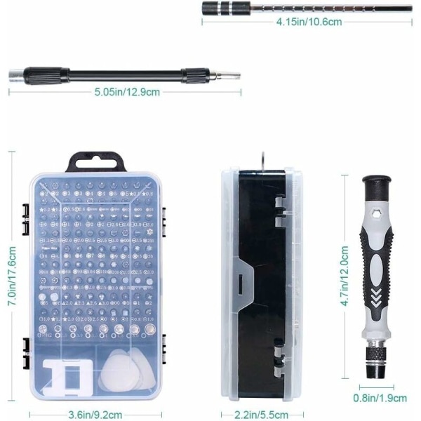 115 i 1 mini skruvmejsel set precision kit verktyg liten låda torx skruvmejsel dator demontering bärbar dator pc för macbook, iphone, reparation, gla