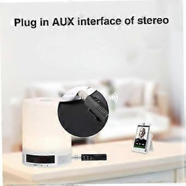 Trådløs bilmottaker Auto 3.5mm Aux Musikk Håndfri Adapter Stereo System Fjernkontrollen (1 stk, Svart)