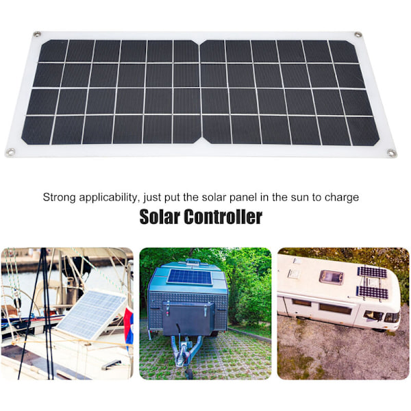 Solcelleladersett, 10W Fotovoltaisk Solcellepanel Ladesett, for Plantasje, Turisme og Solgatelys, Monokrystallinsk Solcellepanelsett