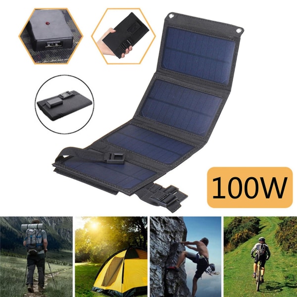 100w Usb Foldbar Solcellepanel Bærbar Fleksibel Liten Vanntett 5v Folding