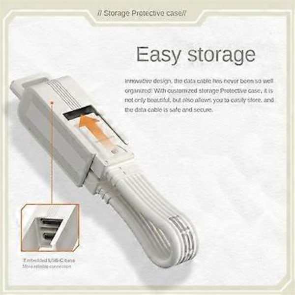 USB4 Datakabel Bærbar Nøgleringssæt 40Gbps USB C til Type C Kabel PD 240W til 3/4 15 Pro Hvid