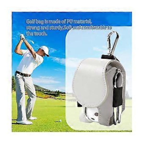 2 st Golf Tee Väska Bollpåse Mini Läder Golfboll Förvaringsväska Hållare Håll Golf Förvaringstillbehör