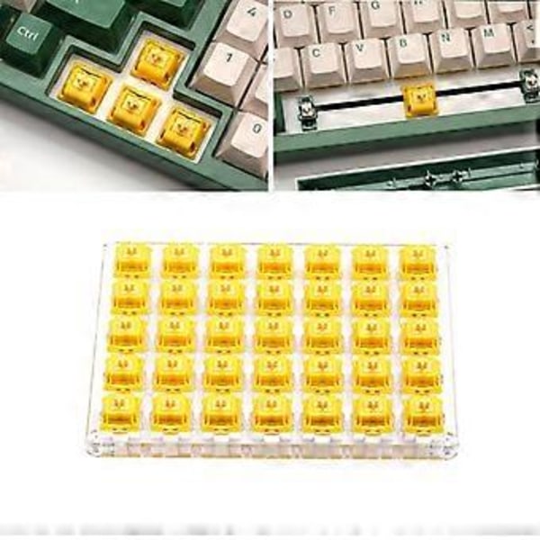 35 st Gateron CAP Switch Milky Gold Switch för Mekaniskt Tangentbord 50m Guld Gul med Akrylbas för Fodral
