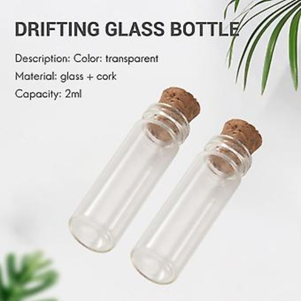 20 st 11x32mm Små Mini Tomma Genomskinliga Kork Glasflaskor Flaskor 2ml