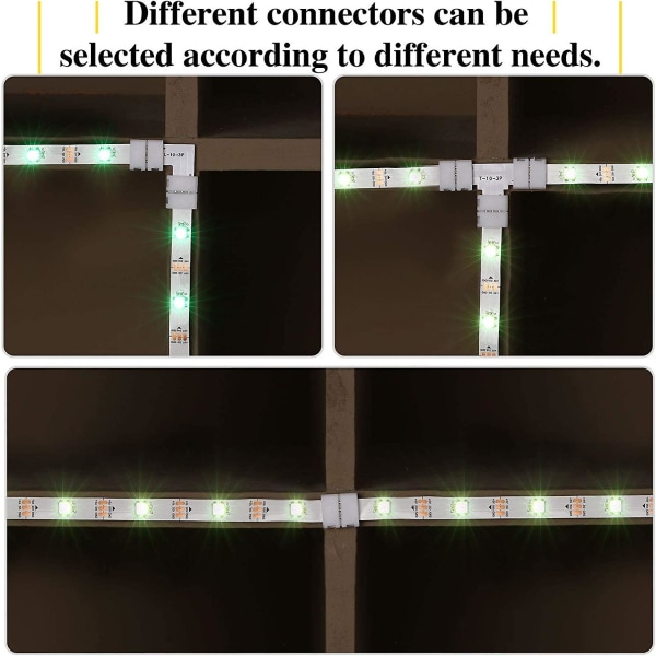 28 Led Strip Connectors 3 Pin Solderless Light Connector 10 Mm Led Lights