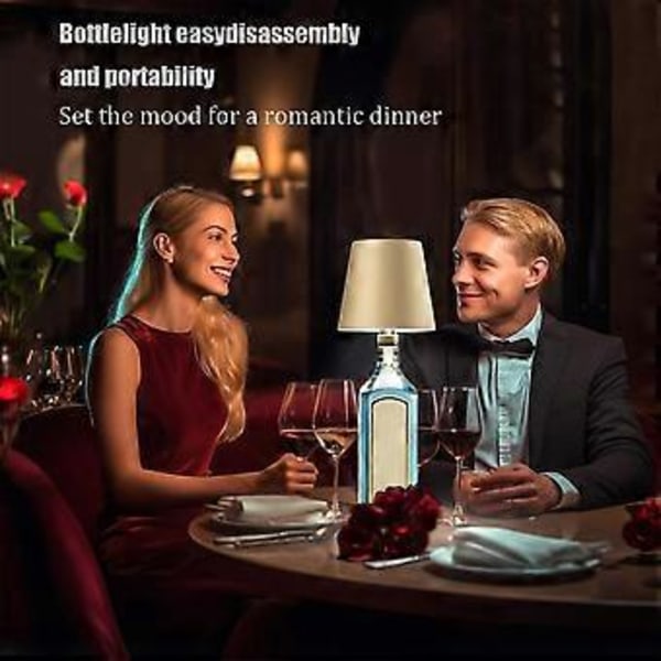 Trådlös Flasklampa 3 Färger Uppladdningsbar Touch Dimning LED Vinflasklampor för Inomhus Utomhus Restauranger & Barer