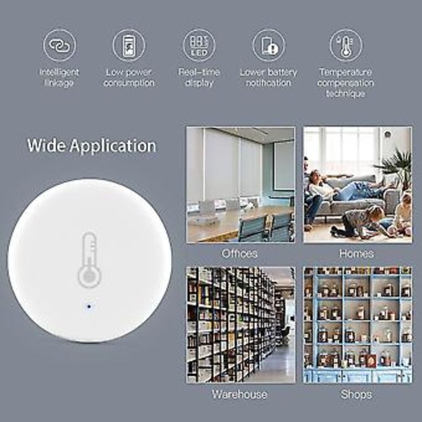 Tuya Zigbee 3.0 Temperatur- og Fugtighedssensor Ed Med Tuya Smar
