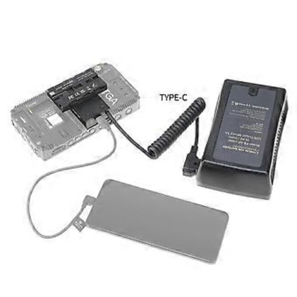 Dummy Batteri D-Tap til Dobbeltsidig NP-F550 Spiral Kabel DC Kobler Tilbehør for Monitor/Lys/Mikrofon/Sender Mottaker