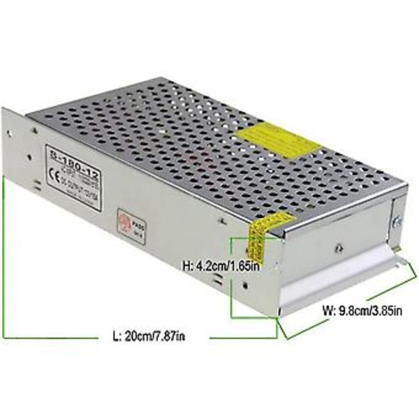 DC 12V 15A 180W Strømforsyning Transformer Switch AC 110V / 220V til DC 12V 20amp Switching Adapter Konverter