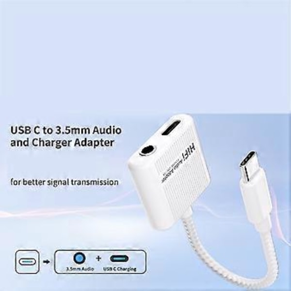USB-C - 3,5 mm:n audioliitäntä ja lataussovitin, 60 W PD, Type C Aux -muunnin