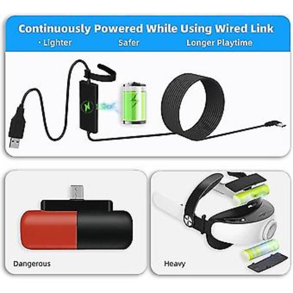 Vr Link-kabel för /pro, Usb 3.0 Typ A till C-kabel för Vr-headsetstillbehör och Gaming-dator