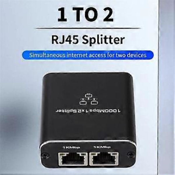 Nettverksplitter 1 til 2 Ethernet Splitter for 2 PC Laptop RJ45-kontakt RJ45 Splitter 1 inn 2 ut Ethernet Splitter