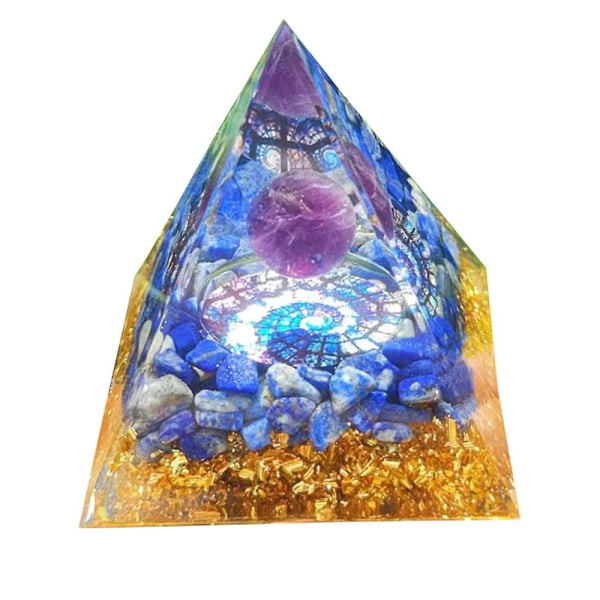Orgonite Crystal Resin Craft Healing Crystal Pyramid, Orgonite Pyramid Kristaller och helande stenar D31