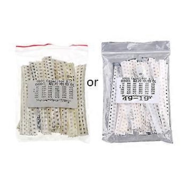 720 st 0603 0805 1206 SMD Kondensator Paket Prov 36 Typer av Vanligt Använda 20 st Varje