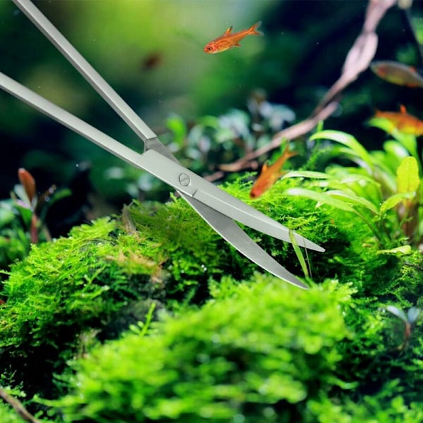 Akvarium Plant Saks Rustfrit Stål Bølge Saks til Fisketank Planter 25CM
