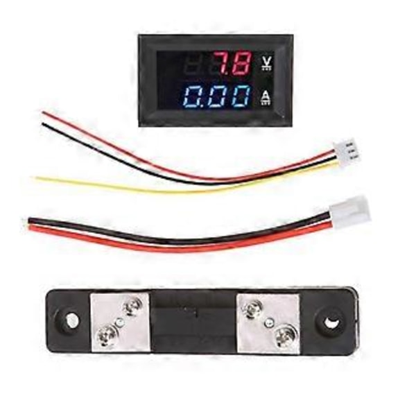 Multimeter Spændingsstrømsmåler Tester til DC 0-100V 50A LED Display Panel