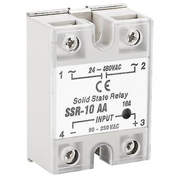 SSr 10 AA 10A Solid State -relemoduuli SSR AC-AC Tulo 90-250V AC Lähtö 24-480V AC