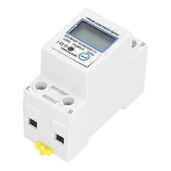 1-fas 2-tråds energimätare Multifunktionell LCD Digital Display 2p DIN-skena Elmätare för Hemmet
