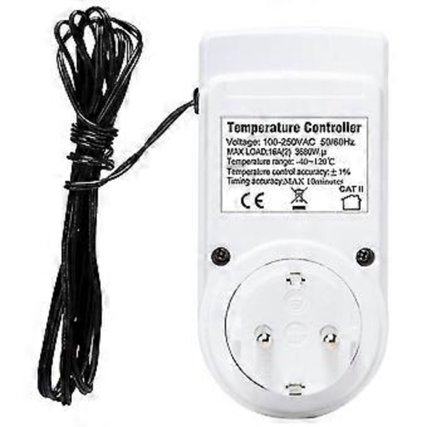 Multifunktionell Termostat Temperaturkontroller Uttag med Timer Switch 16a Värme Kylning