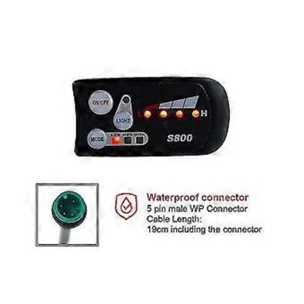 Elektrisk Cykel 36v48v S800 Led Lcd Meter Kontrolpanel Display Til Ebike Controller 5 Pin Vandtæt