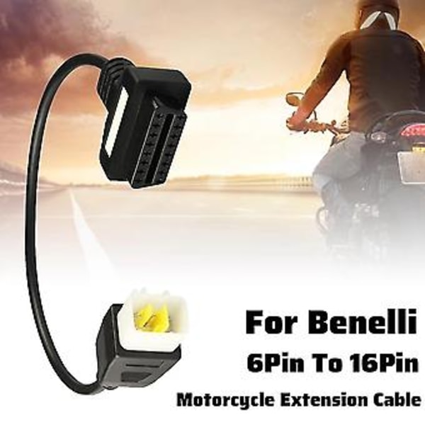 Cykel 6-Pin Till Obd2 16-Pin Feldiagnos Adapterkabel För För Ecu