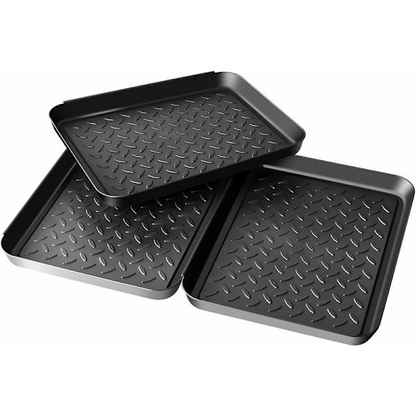 3-delad skoställ, skomatta, skoställ, plast, skoställ, skoställ 35x27x3cm, skoställ med upphöjd kant, skoställ, stor för skor, husdjur