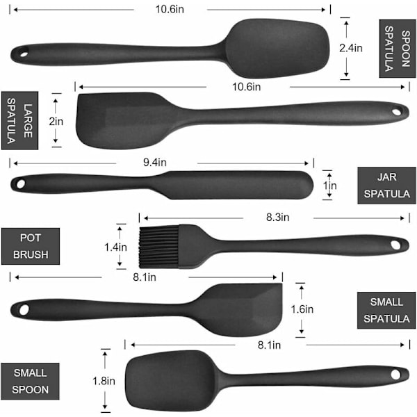 SiliCone Spatel, Köks Spatel, Mat SiliCone Köksredskap, Svart-Fei Yu