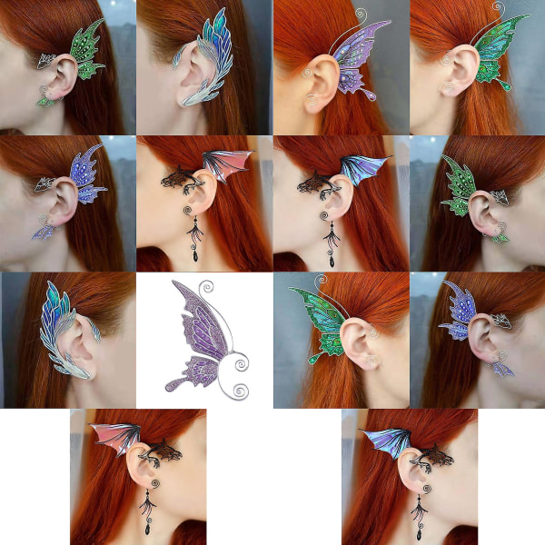 Butterfly Dragon Øreklips Øreærme Uden Perforering Cosplay Smykker Gave