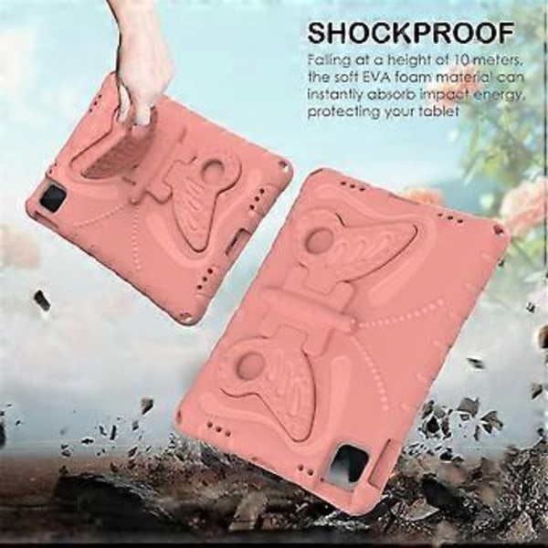 Børnetablet Cover til Pro 11 tommer 2024 Stødsikkert Cover Skal Stativ Etuier EVA Stativ Etui Pink