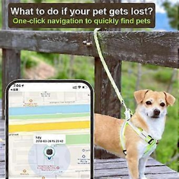 Mini GPS Tracker 2.4G Lågeffekt WIFI Locator Bil Husdjur Airtags Smart Finder Nyckelhittare Positionering Findmy Tag APP (Vit)