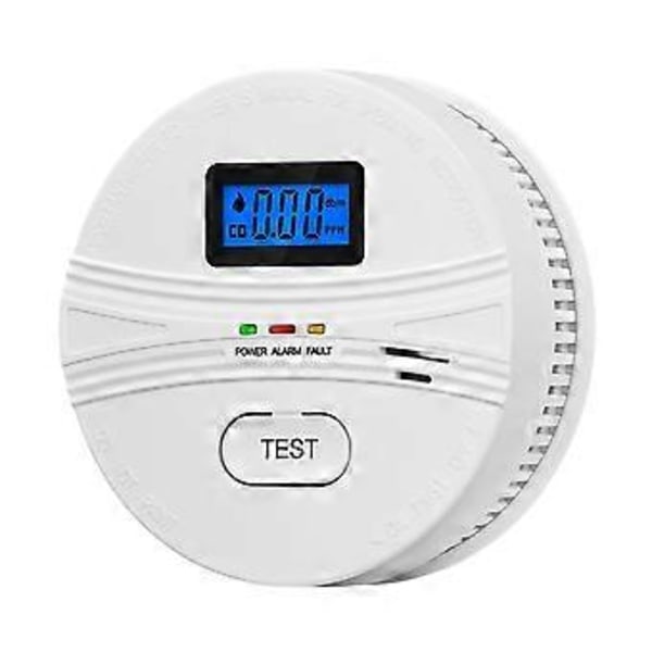2 i 1 CO & Kolmonoxid Detektorer, Rökdetektor, 85DB i Alarm, för, LCD-Skärm, B