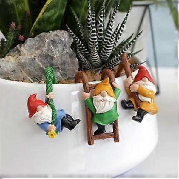 Fe Have Tilbehør, Havegnome Miniature, Mini Gnome Have Sæt Dværge Statue til Fe Have, Boligdekoration
