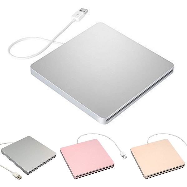 Extern USB 2.0 DVD-enhet, bärbar VCD CD-brännare och spelare, kompatibel med Mac OS, Windows Me/2000/xp/vista/7