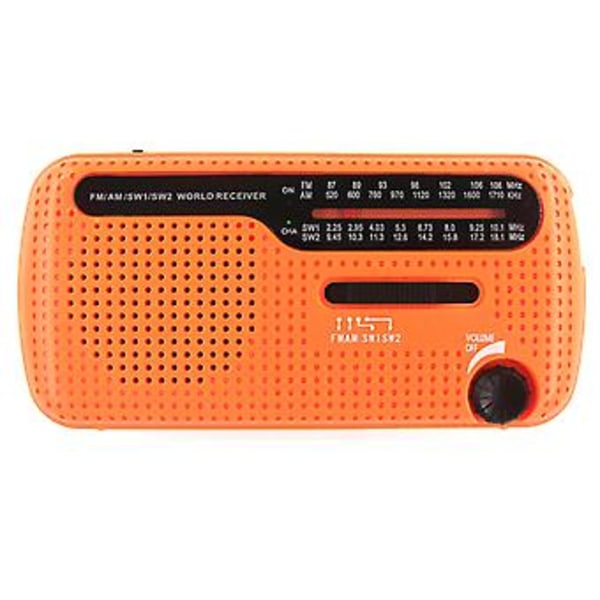 Multifunktionell Handvevad Solcellsdriven FM AM SW1 SW2 Radio 1200mAh Batteri