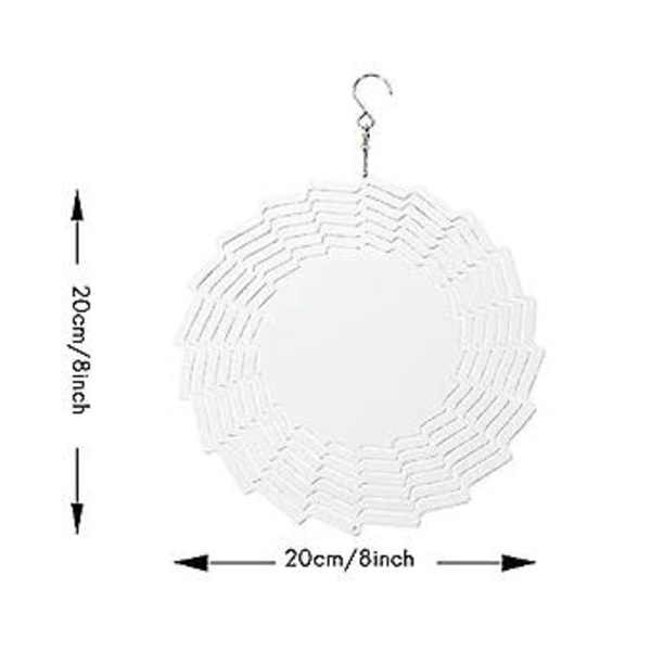 2-pack 8 Tum Sublimerings Spinner Ämnen 3D Spinners Hängande Spinners För Utomhusbruk