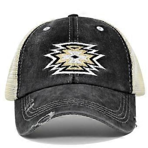Broderet baseballkasket tredimensionel broderet kasket kryds hestehale hat skygge elastisk hestehale baseballkasket