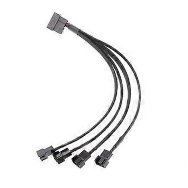 Y-splitter 4x 3-Pin/4-Pin PWM-fläktkablar till 4-Pin Molex till CPU 3P 4P Strömkabel