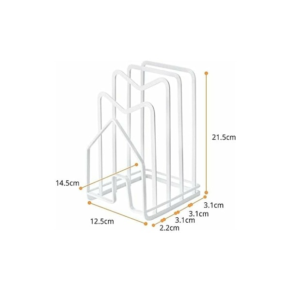 Skärbrädehållare för köksbänk, grytlockshållare, skärbrädeorganisatör (vit)