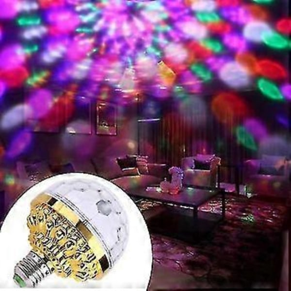 6w E27 Roterende Krystall Magisk Ball RGB LED Scene Lyspære For Disco Party DJ