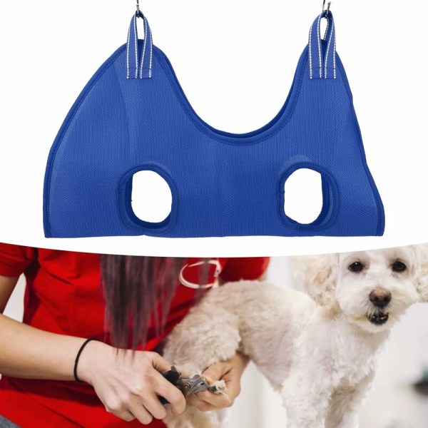 Multifunktionel kæledyrs hængekøje hvalp hund sele taske kat negleklipning badetaske (Farve: Blå, Størrelse: Medium)