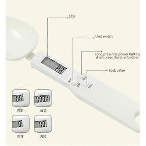 Ny Portabel LCD 500g/0.1g Digital Köksvåg Mätsked Gram Elektronisk Sked Vikt Rullar Nya Högkvalitativa Modeller
