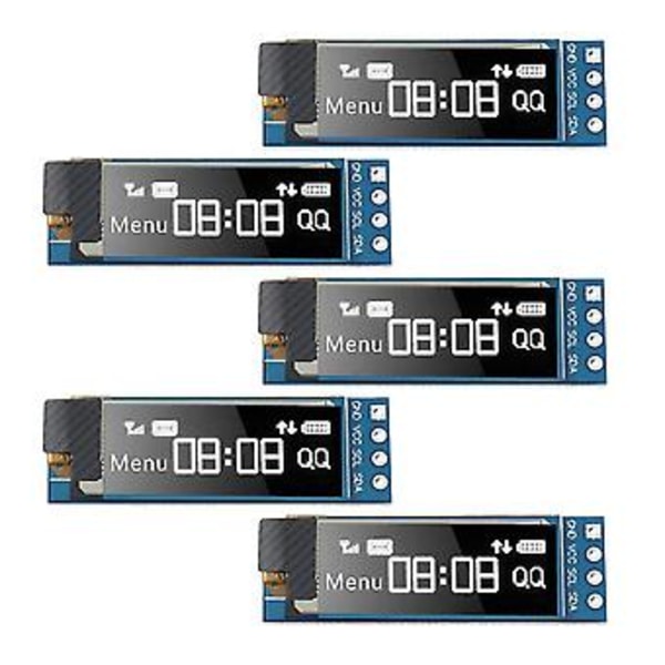 5 Stycken I2c Display Modul 0.91 Tum I2c Oled Display Modul I2c Oled Skärm Drivrutin Dc 3.3v-5v(whi
