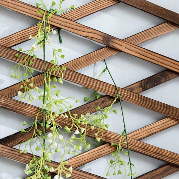 Set med 2 utvidbare espalier i tre for klatreplanter - Veggdekorasjon for terrasse og hage