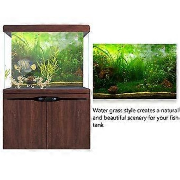 Vatten Gräs Stil Akvarium Fisk Tank Bakgrund Poster PVC Självhäftande Dekor Papper (122*46cm)